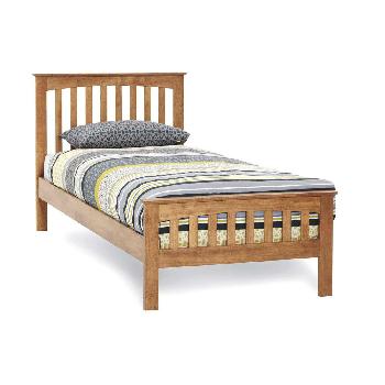 Serene Amelia Hevea Wooden Bedstead Single Honey Oak