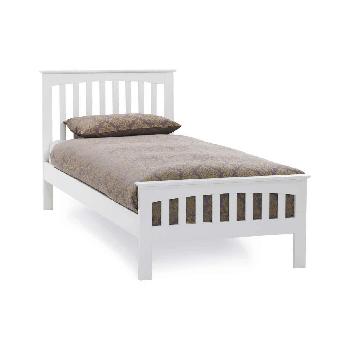 Serene Amelia Hevea Wooden Bedstead Single Opal White