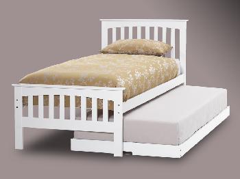Serene Amelia Opal White Wooden Guest Bed Frame