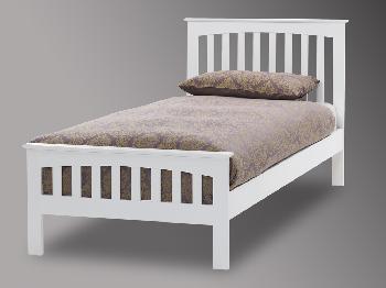 Serene Amelia Single Opal White Wooden Bed Frame