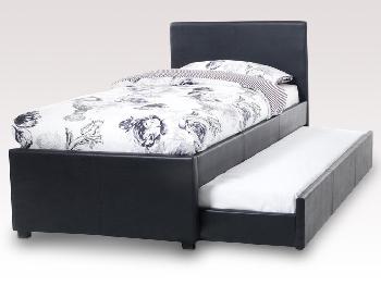 Serene Carra Black Faux Leather Guest Bed Frame