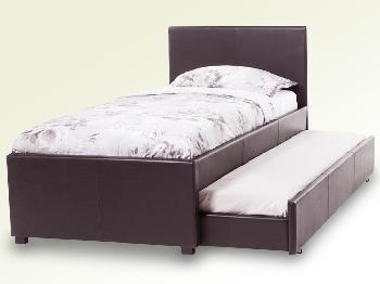 Serene Carra Brown Faux Leather Guest Bed Frame