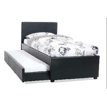 Serene Carra Faux Leather Guest Bed Set Black