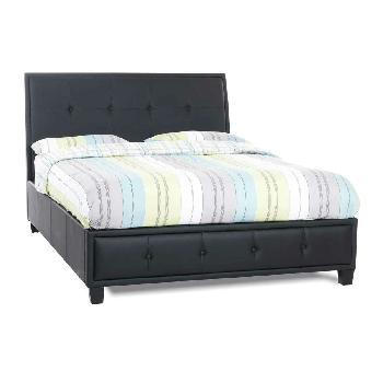 Serene Catania Faux Leather Bedstead Double Black