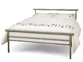 Serene Celine Double Silver Metal Bed Frame