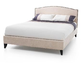 Serene Charlotte Double Cream Fabric Bed Frame with Ebony Feet