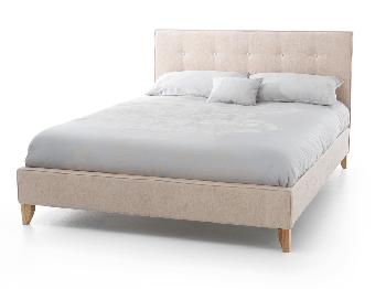 Serene Chelsea Double Cream Fabric Bed Frame with Natural Feet