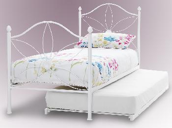 Serene Daisy White Metal Guest Bed Frame
