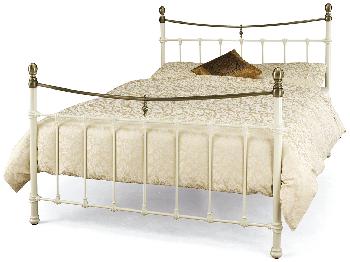 Serene Edwardian II Double Ivory Metal Bed Frame
