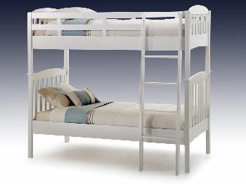 Serene Eleanor Opal White Wooden Bunk Bed Frame