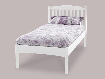 Serene Eleanor Single Opal White Wooden Bed Frame (Low Footend)