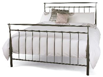 Serene Elizabeth Double Grey Metal Bed Frame