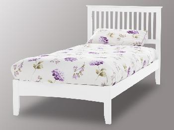 Serene Freya Single Opal White Wooden Bed Frame