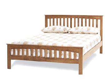 Serene Furnishings Amelia 4' Small Double Honey Oak Wooden Bed