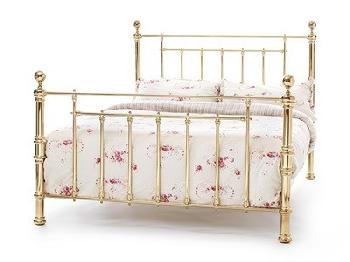 Serene Furnishings Benjamin 4' Small Double Brass Metal Bed