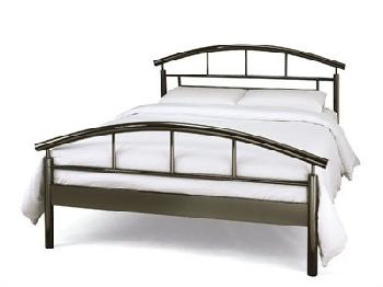 Serene Furnishings Calypso 5' King Size Black Nickel Metal Bed