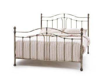 Serene Furnishings Camilla Antique Brass 5' King Size Antique Brass Metal Bed