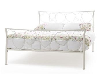 Serene Furnishings Chloe 4' 6 Double Ivory Metal Bed