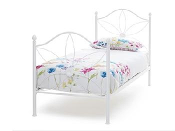 Serene Furnishings Daisy 3' Single White Metal Bed