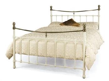 Serene Furnishings Edwardian II 3' Single Ivory with Dark Bronze Metal Bed