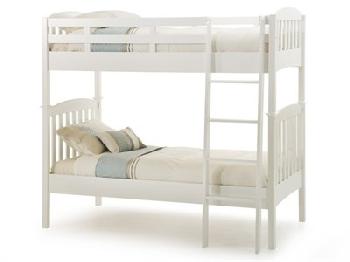 Serene Furnishings Eleanor Bunk Bed (Opal White) 3' Single Opal White Bunk Bed