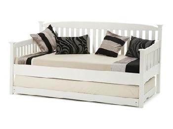 Serene Furnishings Eleanor Day Bed with Guest Bed (Opal White) 3' Single Opal White Wooden Bed