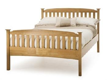 Serene Furnishings Eleanor High Foot End (Honey Oak) 4' Small Double Honey Oak Wooden Bed