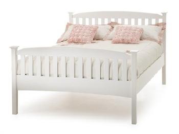 Serene Furnishings Eleanor High Foot End (Opal White) 4' 6 Double Opal White Wooden Bed