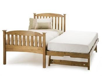 Serene Furnishings Eleanor High Footend Guest Bed (Honey Oak) 3' Single Honey Oak Stowaway Bed