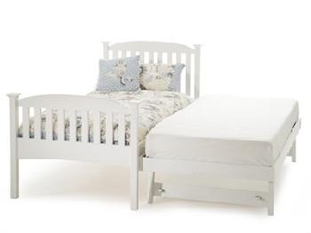 Serene Furnishings Eleanor High Footend Guest Bed (Opal White) 3' Single Opal White Stowaway Bed