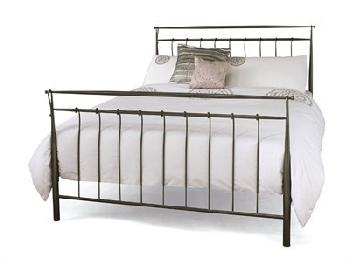 Serene Furnishings Elizabeth 5' King Size Titanium Grey Metal Bed