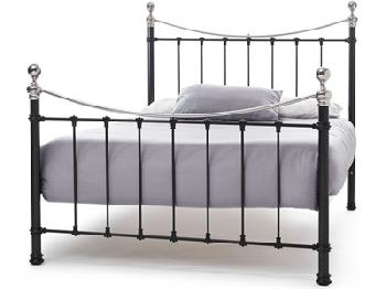 Serene Furnishings Ethan Black/Nickel 6' Super King Black Nickel Metal Bed