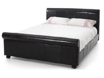 Serene Furnishings Ferrara 5' King Size Brown Leather Bed