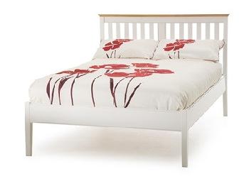 Serene Furnishings Grace Opal White Low Footend 3' Single Opal White Wooden Bed