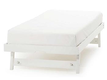 Serene Furnishings Grace Trundle (Opal White) 3' Single Opal White Stowaway Bed