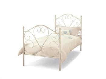 Serene Furnishings Isabelle 3' Single White Metal Bed