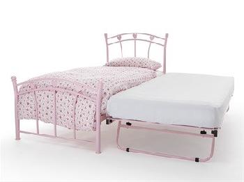 Serene Furnishings Jemima 2' 6 Small Single Glossy Pink Stowaway Bed