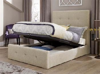 Serene Furnishings Katherine Ottoman 6' Super King Linen Ottoman Bed