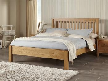 Serene Furnishings Lincoln 4' 6 Double Honey Oak Wooden Bed