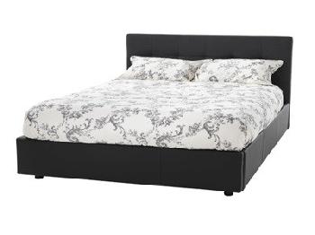 Serene Furnishings Lucca Black 4' Small Double Black Slatted Bedstead Ottoman Bed