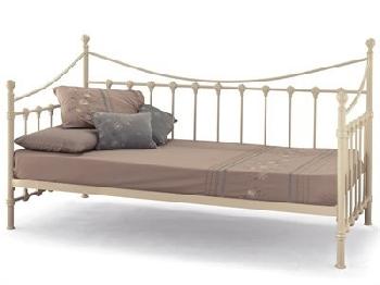 Serene Furnishings Marseilles Day Bed 3' Single Glossy Ivory Day Bed Metal Bed