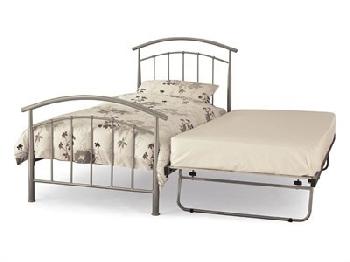 Serene Furnishings Mercury 3' Single Pearl Silver Stowaway Bed