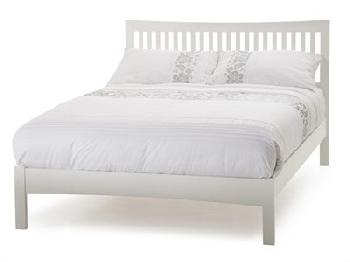 Serene Furnishings Mya (Opal White) 4' 6 Double Opal White Wooden Bed