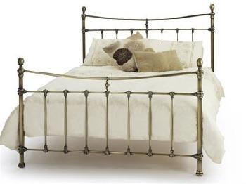Serene Furnishings Olivia 4' 6 Double Antique Brass Metal Bed