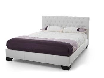 Serene Furnishings Roma White 4' Small Double White Leather Bed