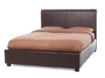 Serene Furnishings Siena Brown 6' Super King Brown Leather Bed
