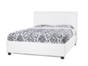 Serene Furnishings Siena White 4' 6 Double White Leather Bed