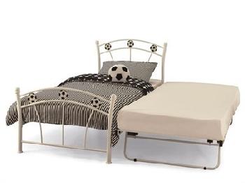 Serene Furnishings Soccer 2' 6 Small Single Glossy White Stowaway Bed