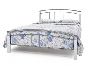 Serene Furnishings Tetras 3' Single Silver and Beech Metal Bed