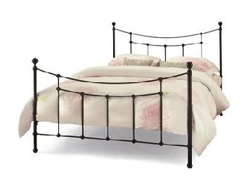 Serene Furnishings Virginia Black 5' King Size Glossy Black Metal Bed